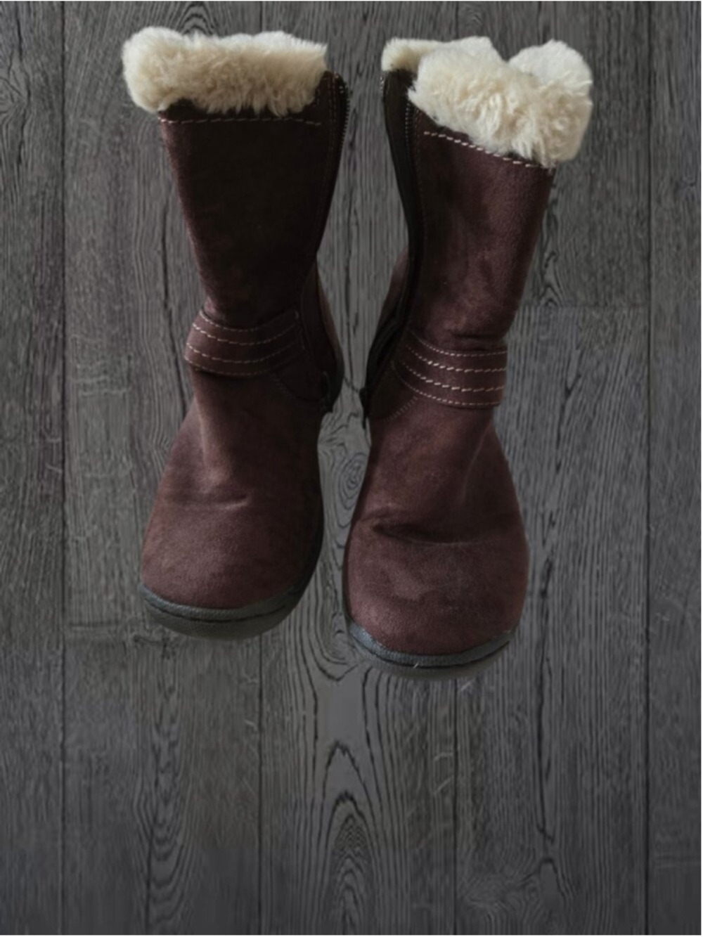 Women's Vegan Suede Warm Winter Boots - Picture 3 of 6